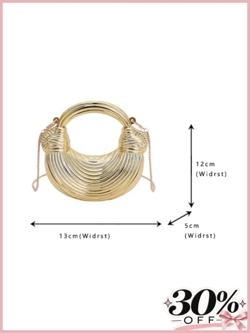 Mini Crescent Acrylic Crossbody Bag Clutch with Chain Strap